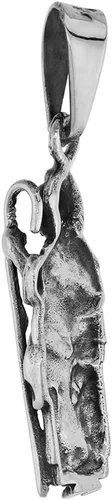 Miniatura 2 de San Judas Tadeo - Colgante de plata de ley de 1.0in para hombre, figura de 0.984in de alto, acabado oxidado, cadena de 45,7 a 30.0in