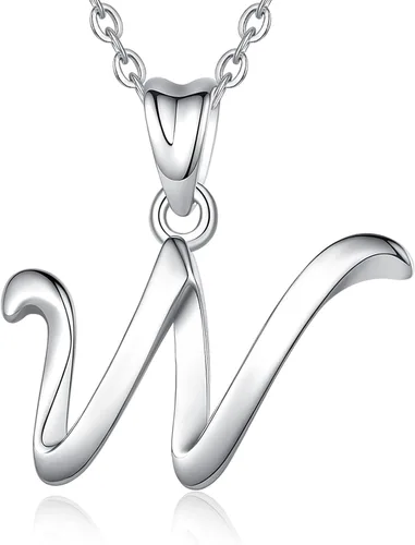 Miniatura 107 de EUDORA Collares de plata esterlina con inicial para mujer, regalos clásicos de 26 letras sin cuello para niñas, hermana, madre hija, cadena de 18