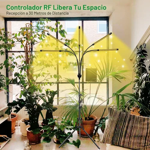 Miniatura 6 de yentbokj Lámparas LED ajustables de 5 cabezas, lámpara de cultivo de espectro completo con temporizador, luz blanca cálida para plantas