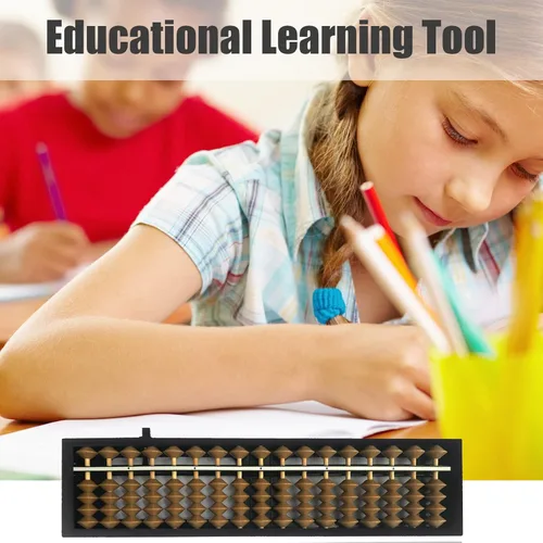 Miniatura 4 de Ábaco Digital Estándar Soroban Profesional de 17 Columnas (25.9 cm) Ábaco Matemático, Herramienta de Cálculo Matemático con Botón de Reinicio