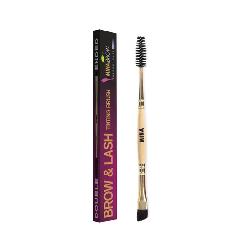 Miniatura 8 de MINA ibrow Cepillo profesional para cejas en ángulo con mango de bambú (paquete de 1) Aplicador de brochas de maquillaje de ojos Cepillos