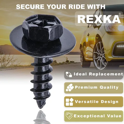 Miniatura 4 de Rexka 10 piezas Fender Liner Bumper Cover Splash Shield Rocker Moldeo Tornillo Perno Compatible con Toyota Lexus 90159-60477
