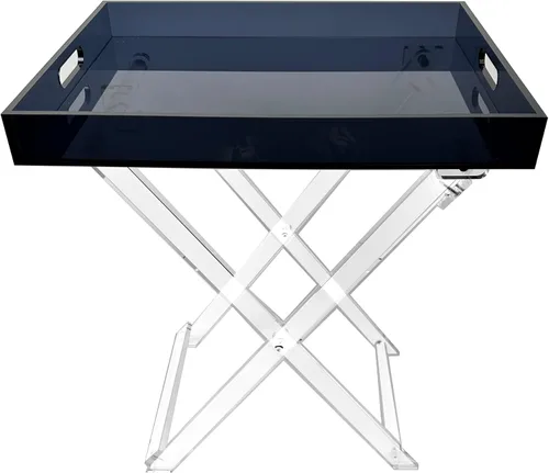 Miniatura 3 de Designstyles Mesa plegable de acrílico - Escritorio moderno y elegante - Mesa de servicio de cocina y bar - Elegante diseño transparente