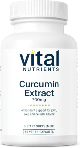 Vital Nutrients Extracto de curcumina de 700 mg - Suplementos veganos de curcumina con extracto de pimienta negra - Soporte antioxidante para la