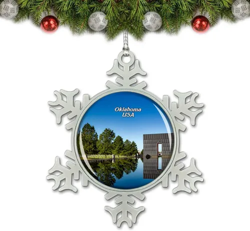 Estados Unidos América Oklahoma City National Memorial & Museum Adorno de Navidad Decoración de árbol de cristal Metal recuerdo regalo