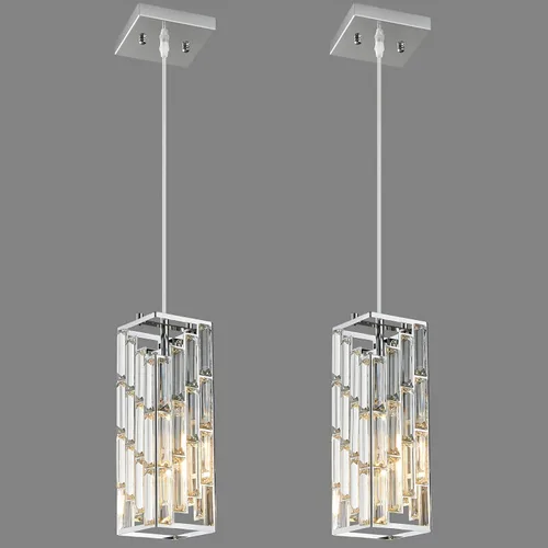 Miniatura 12 de Iluminación colgante dorada moderna, mini candelabros de cristal, lámpara colgante ajustable para cocina, isla, comedor, dormitorio (paquete de 1)