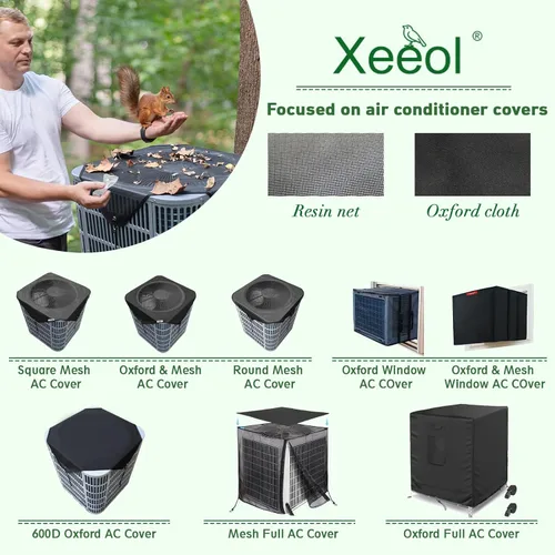Miniatura 8 de Cubiertas de Aire Acondicionado para Unidades Exteriores 36 x 36 pulgadas, Cubierta de AC Impermeable 600D, Cubierta de Invierno para Condensador