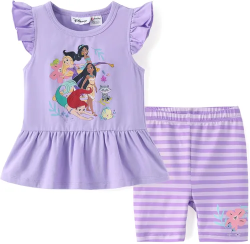 Miniatura 32 de Disney Minnie Mouse - Conjunto de sudadera con manga larga y leggings de princesa Frozen, Marvel para niñas pequeñas, 2 piezas, tallas 2-6 años