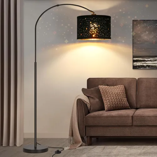 Miniatura 8 de Lámpara de pie para sala de estar, lámpara de pie de arco vintage con cabeza de lámpara ajustable, lámpara de poste alta con interruptor de pedal