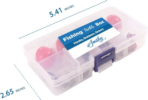 Miniatura 9 de Smaky Kit de aparejos de pesca, equipo para principiantes, 80 piezas, incluye anzuelos de pesca, anzuelos de pulpo, círculos, plomadas, kit