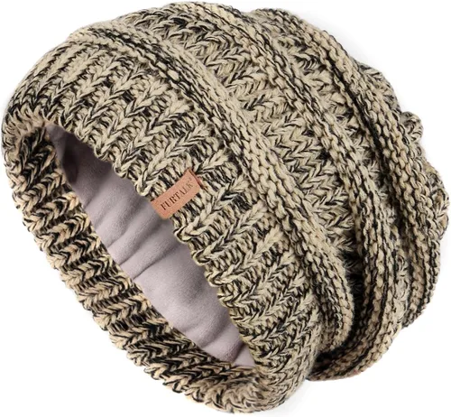 Miniatura 11 de FURTALK Gorros de invierno para mujer, con forro polar, gorro de punto holgado y cálido, gorro de esquí