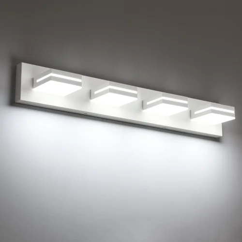 Miniatura 41 de SineRise - Lámpara LED para tocador de baño - Moderna lámpara de acrílico con acabado cromado para iluminación de pared sobre el espejo - 2 luces