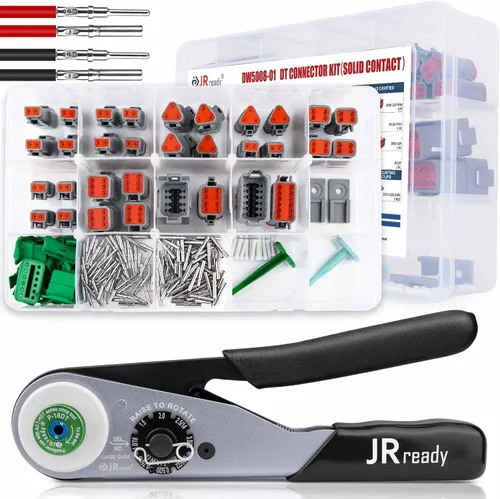 Miniatura 10 de JRready ST6361 Kit de conectores Deutsch, conector impermeable automotriz DTP de 2 y 4 vías, conectores macho hembra DTHD de 1 pin con herramienta