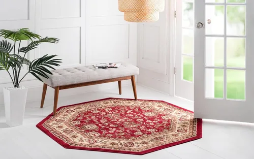 Miniatura 492 de Unique Loom Colección Sialk Hill - Alfombra de área Washington (3 pies 3 pulgadas x 5 pies 3 pulgadas, rectángulo, burdeos/crema)