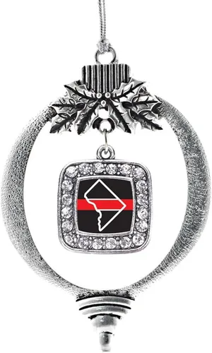 Miniatura 224 de Inspired Silver - Nana púrpura - Adorno de Navidad plateado - Adorno cuadrado para árbol de Navidad con circonita cúbica - Decoración colgante