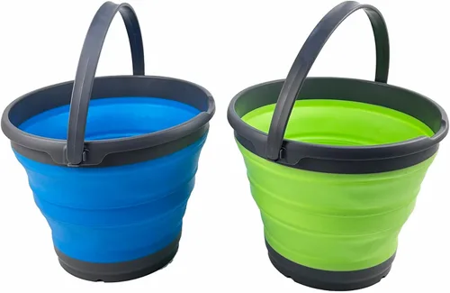 Miniatura 21 de SAMMART Cubo de plástico plegable de 10 L (2.6 galones), bañera redonda plegable, cubo de agua portátil para pesca, bote de agua para exteriores