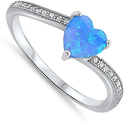 Miniatura 2 de Anillo de promesa de corazón de plata de ley elige tu color, Metal, Sin gemas.