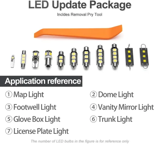 Miniatura 9 de nsautolighting Kit de 17 luces LED Durango blancas para interiores Dodge Durango 2011 2012 2013 2014 2015 2016 2017 2018 2019 2020 2021 2022 paquete