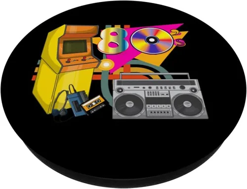Miniatura 2 de Love the Vintage Retro 80s, Boom Box, Cassette Tape, Arcade PopSockets Standard PopGrip