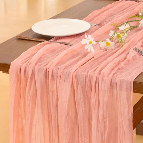 Miniatura 40 de Socomi - 10 caminos de mesa de gasa, estilo bohemio y rústico, para primavera, Pascua, bodas, fiestas, baby showers, cumpleaños y decoración, 120