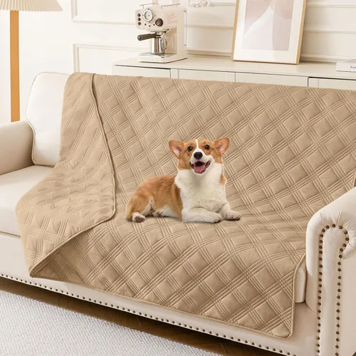 Miniatura 147 de hyha Manta impermeable para perros, manta reversible para cama de mascotas, funda suave para sofá/sillón lavable para perros, fundas impermeables