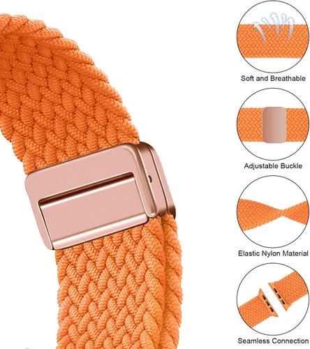 Miniatura 4 de Compatible con Galaxy Watch de 1.81 pulgadas/Galaxy Watch 3 de 1.77 pulgadas/Gear S3 Frontier Classic Band Nylon trenzado elástico elástico Solo