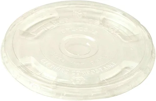 World Centric Pla Clear Cold Cup Tapas, tapa plana, se adapta a tazas de 9 oz a 24 oz, 1,000/caja