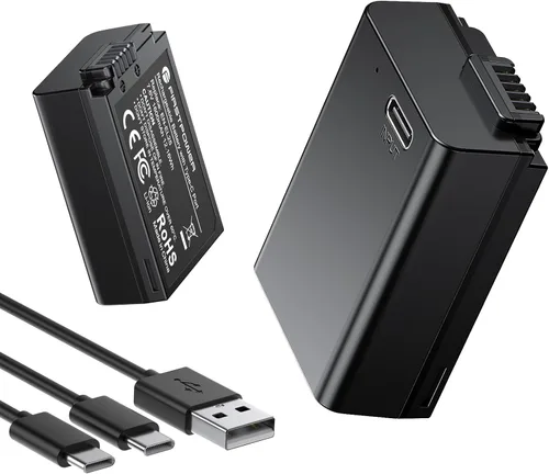 Miniatura 9 de FirstPower Batería EN-EL25 EN-EL25a, paquete de 2 unidades de 1600 mAh con carga rápida USB-C, compatible con Nikon ZFC, Z30, Z50 cámara y cargador