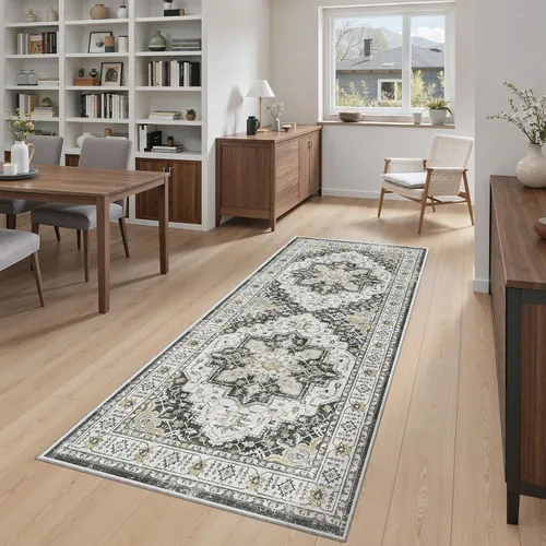 Miniatura 390 de Madane Tapete lavable de 2 x 10 pies para pasillo, cocina, recibidor, clásico, suave, antideslizante para interiores, casa de campo, baño, sala