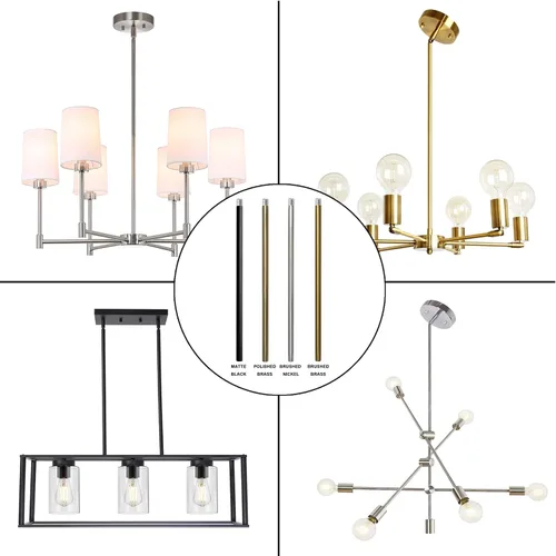 Miniatura 6 de Varilla de extensión roscada M12 de latón cepillado para luz colgante, iluminación de islas, candelabros, varillas descendentes y vástagos