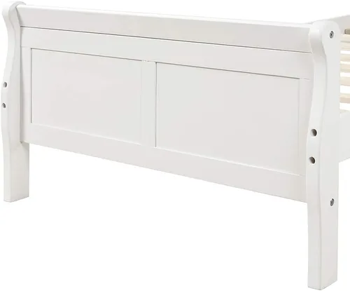 Miniatura 7 de Cama de plataforma individual, marco de cama de madera rústica de aspecto simple con cabecero y estribo para muebles de dormitorio o habitación