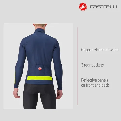 Miniatura 3 de Castelli Puro 3 Jersey FZ para hombre, manga larga con aislamiento polar, cremallera y cuello alto para ciclismo de carretera y grava I