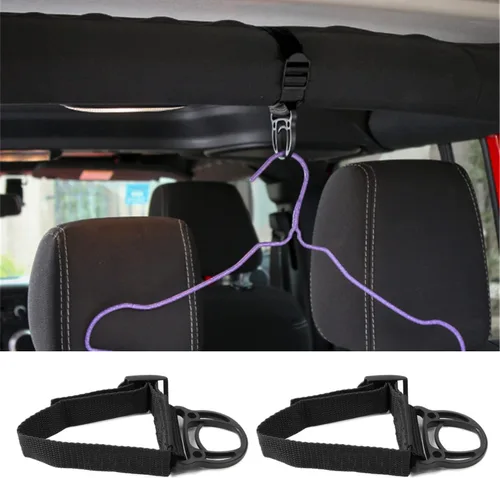 YOCTM Percha enrollable para colgar abrigos, gancho para ropa compatible con Jeep Wrangler JL JT TJ JK JLU Sports Sahara Freedom Rubicon X y