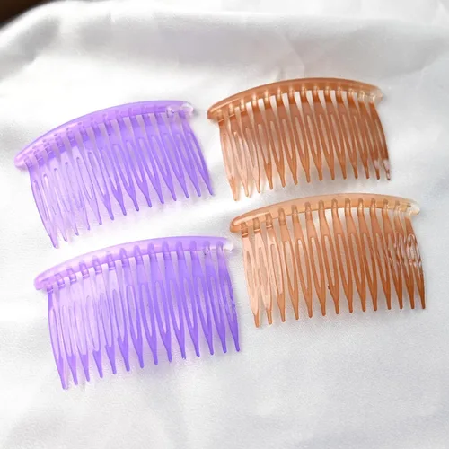 Miniatura 2 de Peine lateral de plástico para el cabello, juego de peines laterales de pelo francés rosa, peine giratorio de plástico, accesorios para niñas