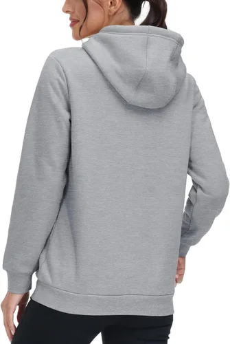 Miniatura 50 de MAGCOMSEN Sudaderas con capucha para mujer, con forro de sherpa, de vellón, para invierno, cálido, pesado, de algodón, con bolsillo