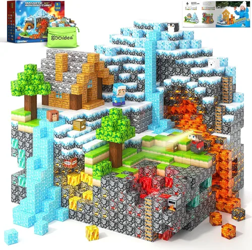 Miniatura 13 de 150 Bloques Magnéticos – Juego de Construcción de Minas Magnéticas, Juego de Construcciones STEM, Aventura en la Selva, Cubos Apilables Sensoriales