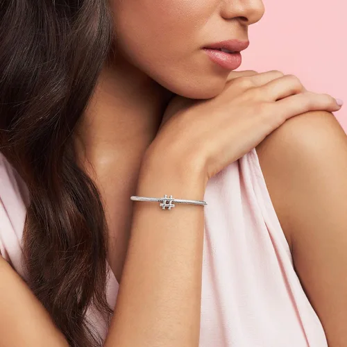 Miniatura 2 de PANDORA Colgante de plata de ley con símbolo de hashtag de joyería Metal no aplica
