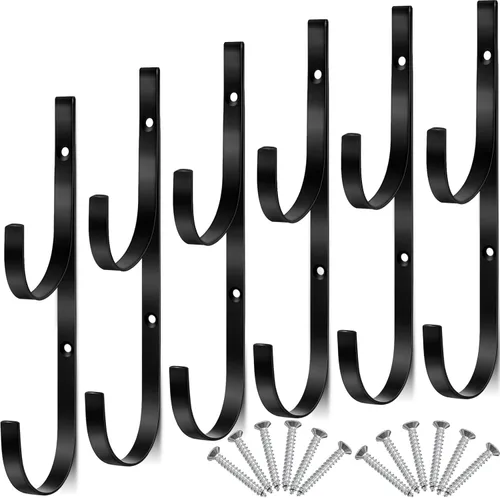 6 piezas de gancho para poste de piscina, soportes de metal para natación, gancho de piscina con 12 tornillos para postes telescópicos, skimmers,