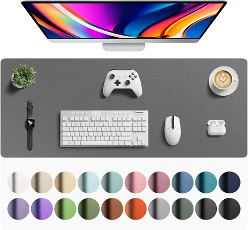 Miniatura 141 de Aothia - Protector de escritorio de cuero sintético, base para mouse, superficie antideslizante e impermeable para escribir y para laptop