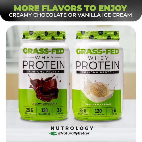 Miniatura 7 de Nutrology Polvo de proteína de suero de leche alimentada con pasto, suero de leche alimentado con pasto y aminoácidos en polvo para mejorar
