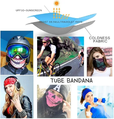 Miniatura 6 de Máscara de calavera pañuelo para el cuello gorro bufanda mágica diadema para protección de polvo sol y viento