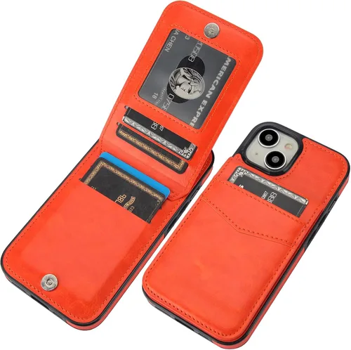 Miniatura 10 de KIHUWEY Compatible con funda tipo cartera con tapa para 15 con soporte para tarjetas de crédito, cierre magnético de cuero premium con función