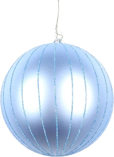 Miniatura 30 de Vickerman Adorno navideño de bola de avena mate con purpurina de 5 pulgadas. Incluye 4 piezas por bolsa.