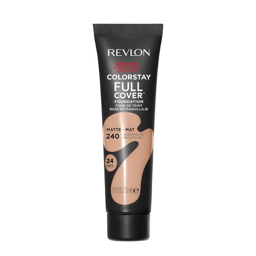 Miniatura 10 de Base líquida de Revlon ColorStay de cobertura completa de larga duración con acabado mate, maquillaje facial ligero resistente al calor y al sudor