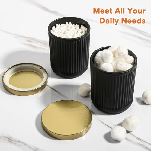 Miniatura 4 de RYTOXILO Juego de accesorios de baño negro mate y dorado, 4 paquetes de juegos de accesorios de baño de vidrio completos, juego de dispensador
