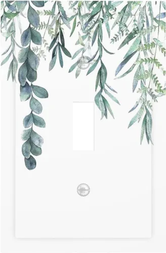 Miniatura 42 de Hojas de eucalipto, vegetación, flores de vid, sencillez, cubiertas decorativas de salida de 1 pandilla, placa de pared para interruptor de luz