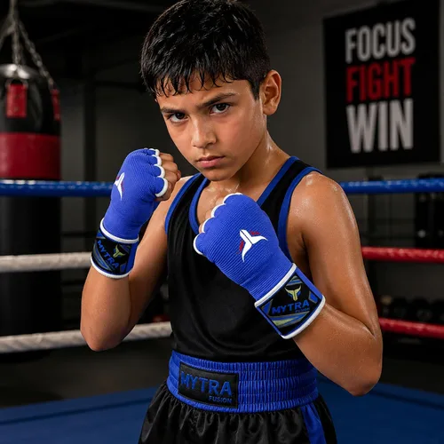 Miniatura 3 de Mytra Fusion Guantes interiores híbridos de boxeo para niños, boxeo, artes marciales mixtas, Muay Thai, gimnasio, entrenamiento, gel, guantes