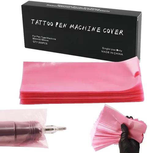 Miniatura 5 de Yuelong - Fundas grandes para bolígrafos para máquina de tatuaje, 200 unidades, fundas de 2.56 x 7.09 pulgadas, fundas de plástico para máquina