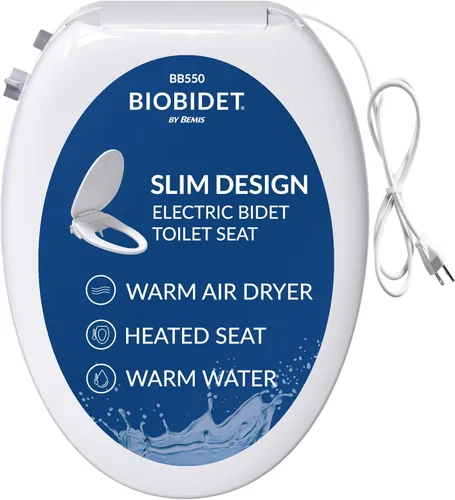 Miniatura 13 de Bio Bidet BB500 Asiento de Bidé Eléctrico Calentado con Lavado de Agua Caliente, Luz Nocturna, Diseño de Bajo Perfil, Alargado