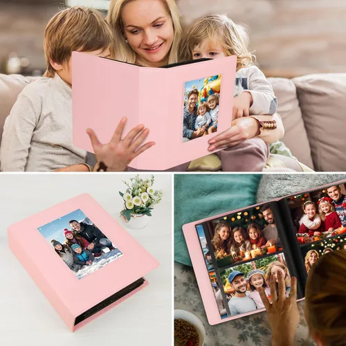Miniatura 8 de Álbum de fotos de 272 bolsillos de 5 x 7 pulgadas con capacidad para 272 fotos, álbum de fotos de 5 x 7 pulgadas, cubierta de cuero de gran